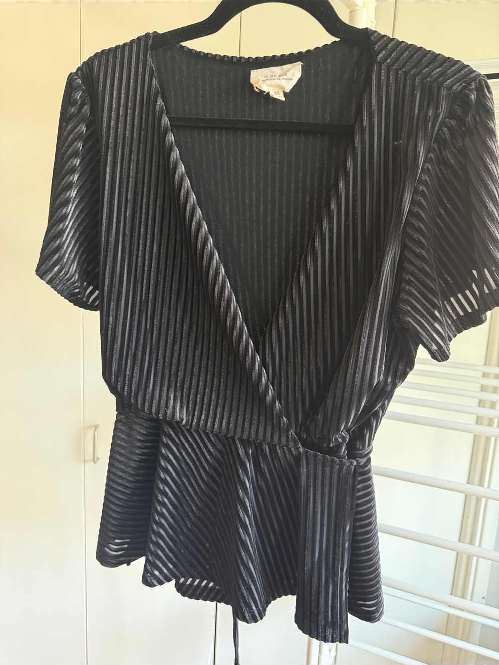 Anthropologie If By Sea Velvet Wrap Top